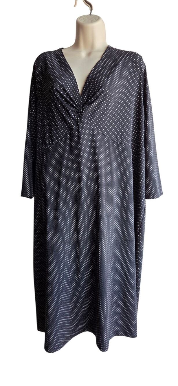Sexy Feminine Minimalist Preppy Coquette Chic Black Polka Dot Dress Size 26/28